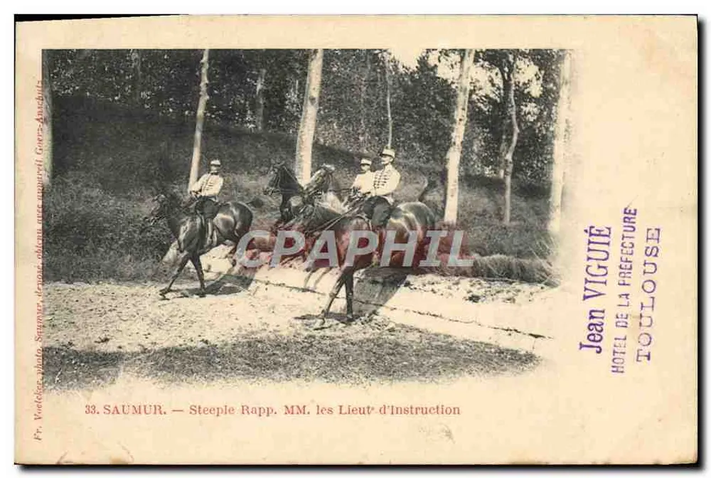 Saumur — Steeplechase. Herren die Instruktoren — Jean Viguie, Hotel de la Préfecture, Toulouse - Vorderseite