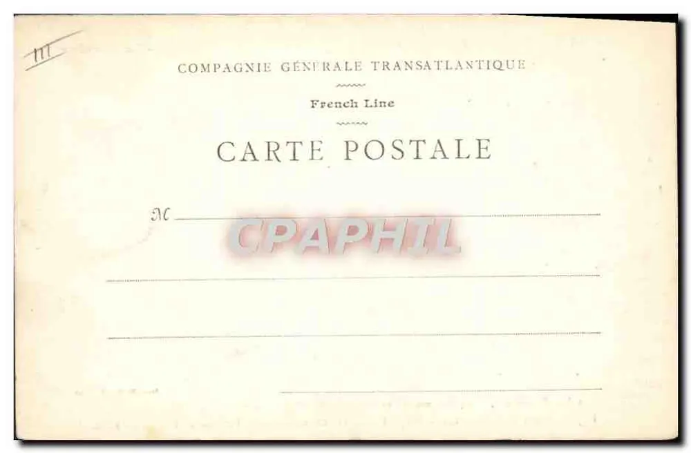 Die Savoy — Dampfer der Compagnie Générale Transatlantique — Berthaud, Paris - Rückseite