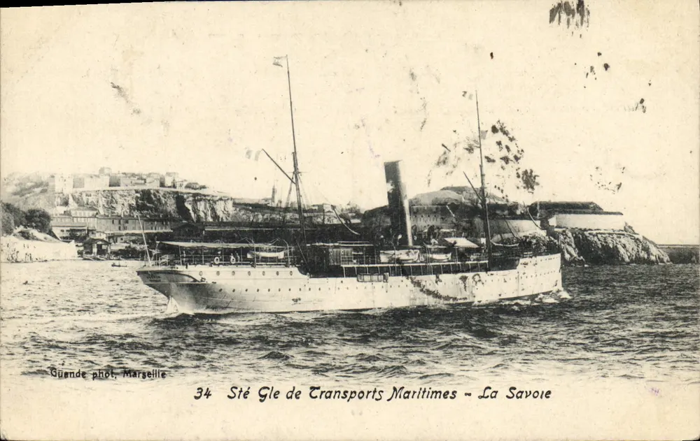 La Savoie — Dampfschiff der Société de Transports Maritimes — Guende phot, Marseille, Nr. 34 - Vorderseite