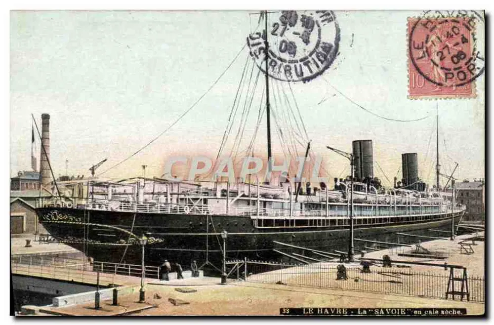 Le Havre - Die "Savoie" im Trockendock — Verlag L.Y. & Cie, Nr. 33 - Vorderseite