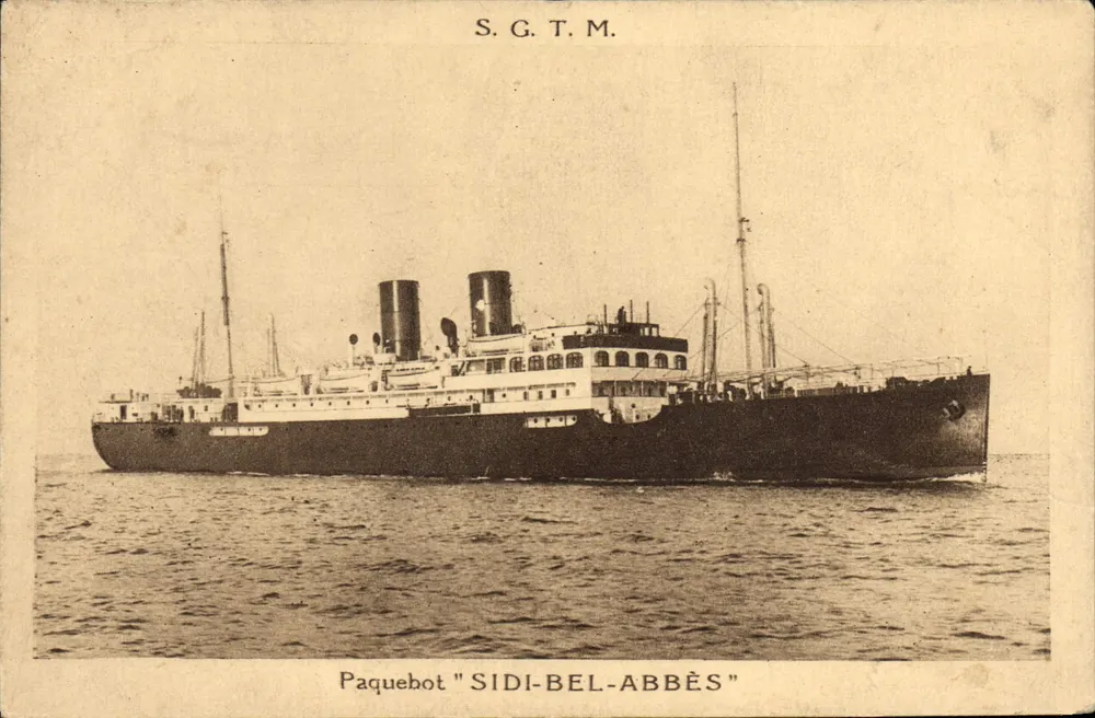 Dampfschiff "SIDI-BEL-ABBÈS" — S.G.T.M. — General Maritime Transport Company by Steam - Vorderseite