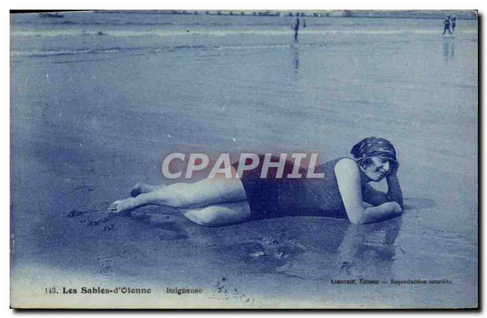 Les Sables-d'Olonne — Schwimmerin — Lamoussin, Verlag — Nr. 143 - Vorderseite