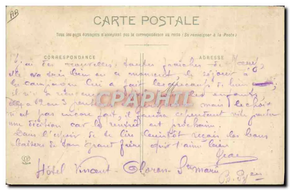 Les Banyeres-Pyrénées — Familie Ozealoise auf einer Treppe — Verlag: POSTES - Rückseite