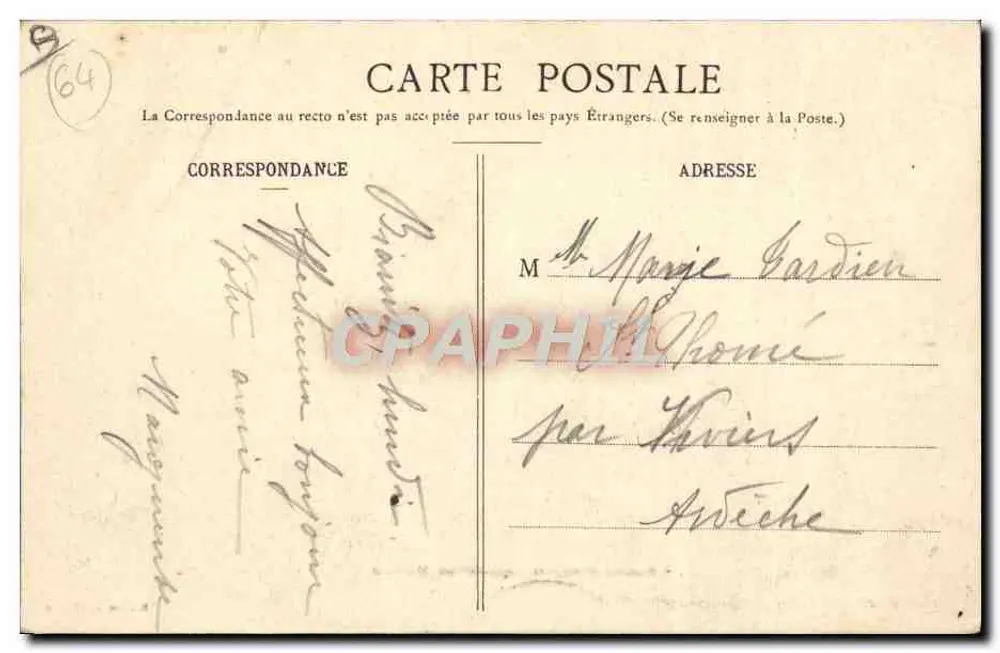 Biarritz Pittoresk — Baske Frau auf dem Weg zum Markt — Edition A. Simons, Nr. 153 - Rückseite