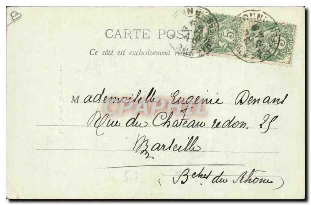 Femme basque à cheval — scène de campagne — éditeur Clinda, Bayonne, n° 147 - Verso