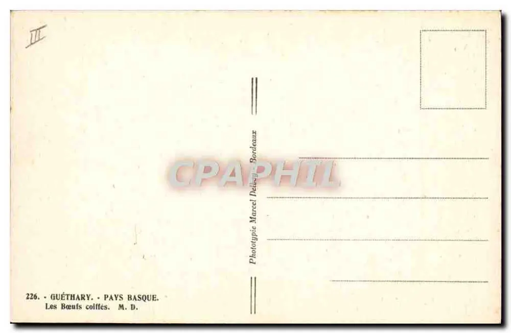 Guéthary - País Basco — Os Bois Acessoriados — Fototipia Marcel Delbeau, Bordeaux - Verso