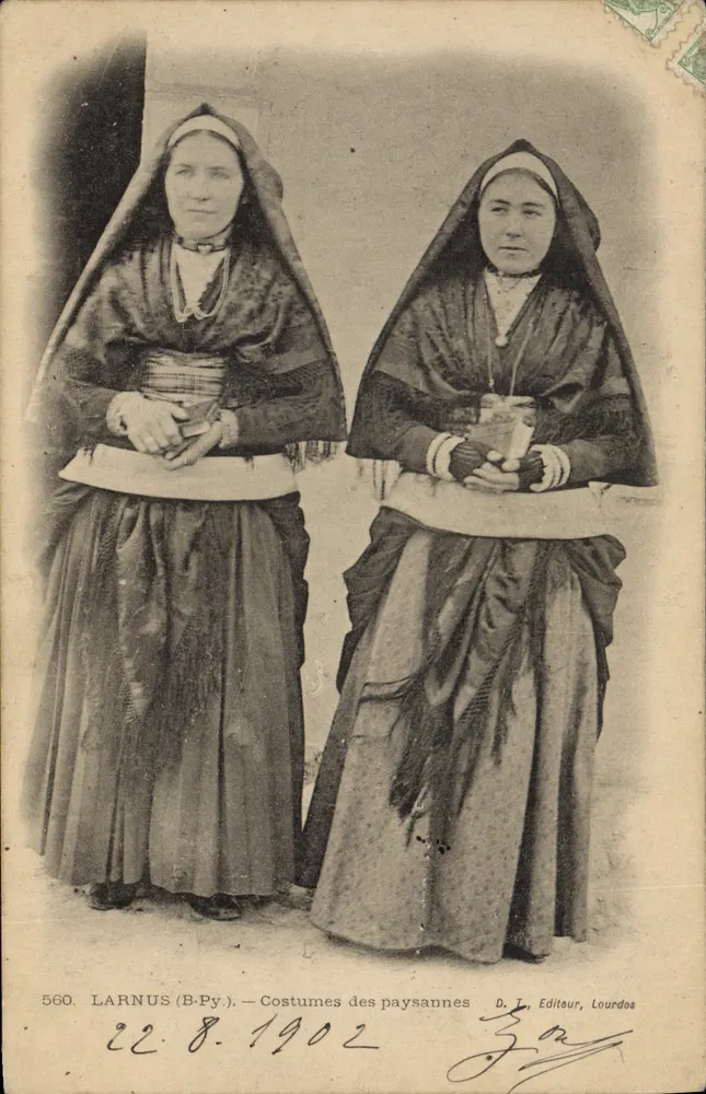 Trajes das camponesas — Larnus (B-Py.) — D.L. Editeur, Lourdes - Frente