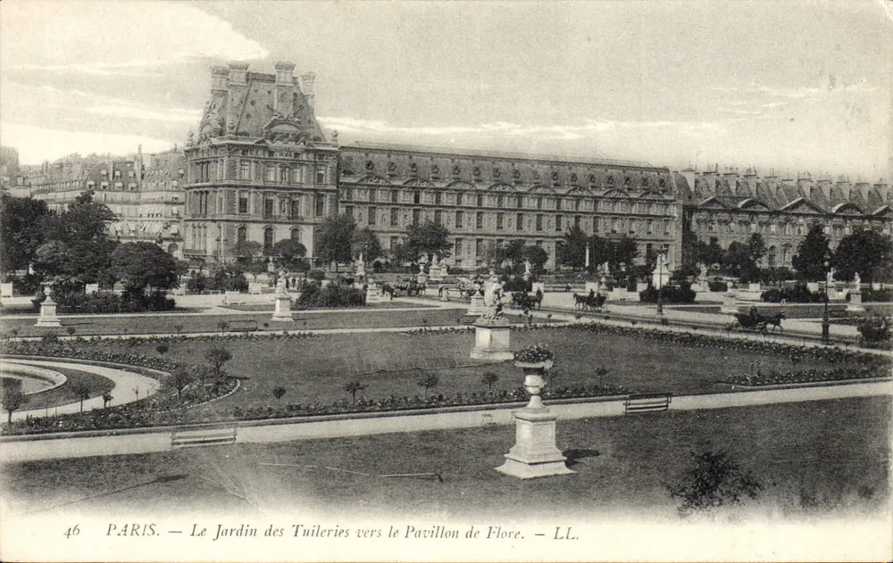 Paris — Ansicht des Tuileries-Gartens in Richtung Pavillon de Flore — LL. — n°46 - Vorderseite