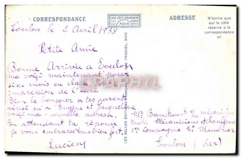 Toulon — Place de la Liberté — Allée des Palmiers — Adlia - Rückseite