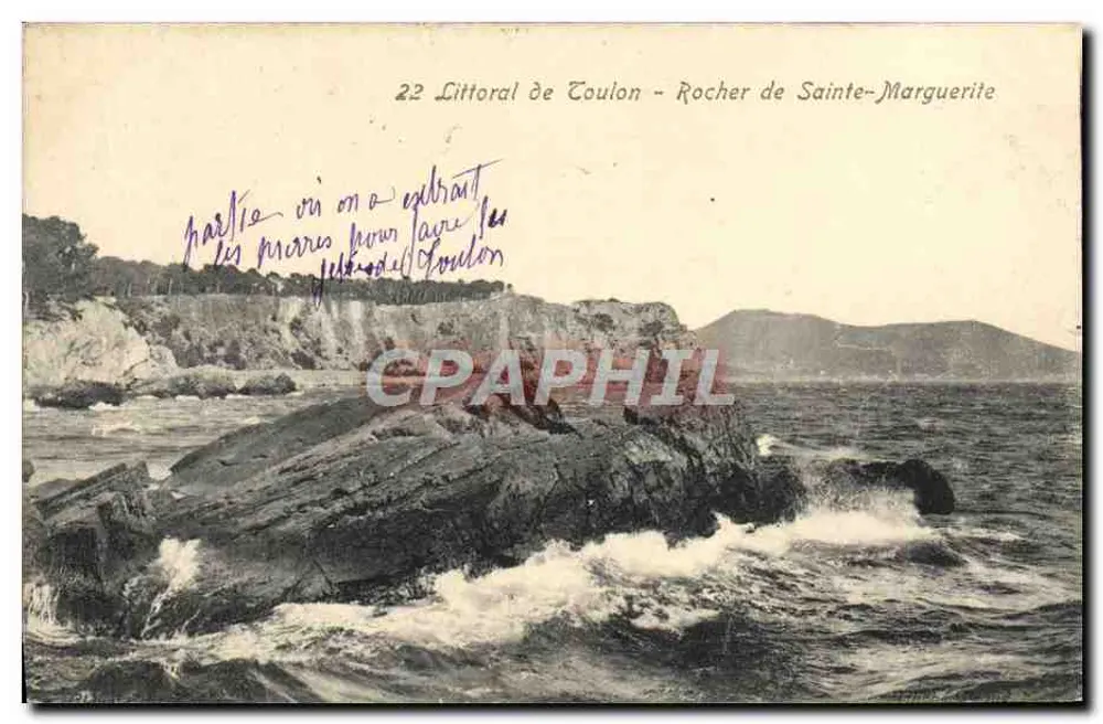 Küste von Toulon - Felsen von Sainte-Marguerite — unbekannter Verlag, Nr. 22 - Vorderseite
