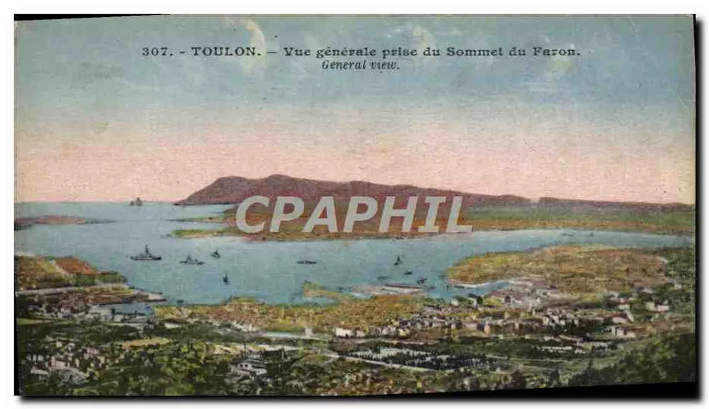 Toulon — Allgemeiner Blick vom Gipfel des Faron — Verlag P. Braize, Nr. 307 - Vorderseite
