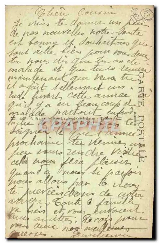 Toulon — Allgemeiner Blick vom Gipfel des Faron — Verlag P. Braize, Nr. 307 - Rückseite