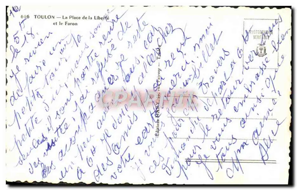 Toulon — Place de la Liberté und der Faron — Éditions Alary - Rückseite