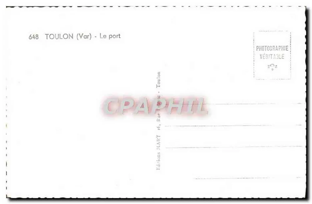 Toulon (Var) - O porto — Éditions MARY, n°648 - Verso