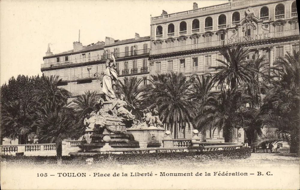 Toulon - Place de la Liberté - Monument de la Fédération - B.C. - n°105 - Vorderseite