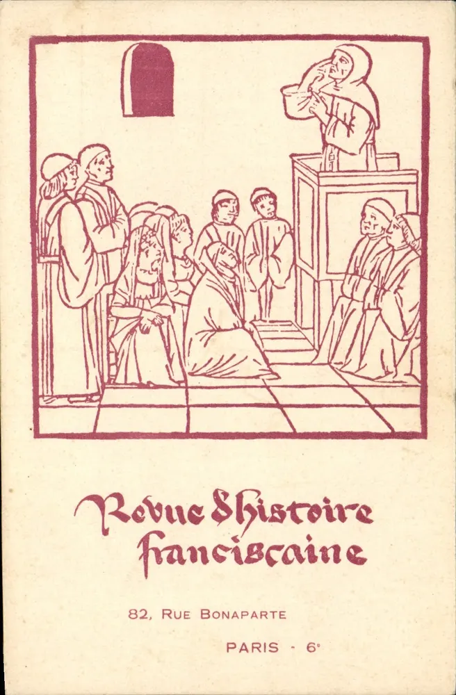 Sitzung der Franziskanerbruderschaft — Franciscan Review — Verlag in Paris - Vorderseite