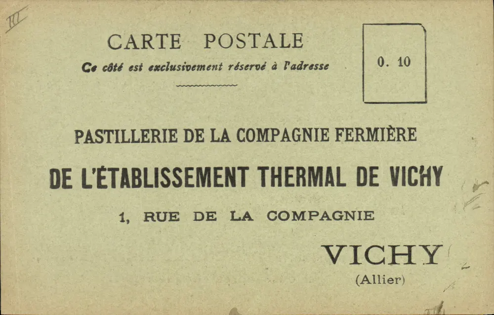 Pastillerie der Compagnie Fermière — Thermalbad Vichy — Vichy (Allier) - Vorderseite