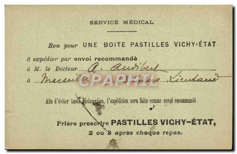 Pastillerie der Compagnie Fermière — Thermalbad Vichy — Vichy (Allier) - Rückseite