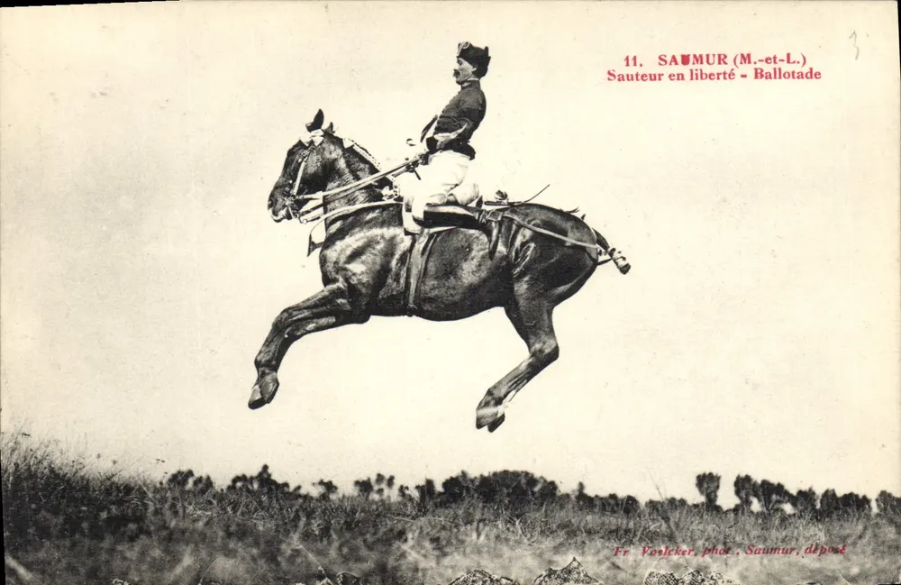 Freier Springer — Ballotade — Saumur (Maine-et-Loire) — Fr. Voslocker, Fotograf - Vorderseite