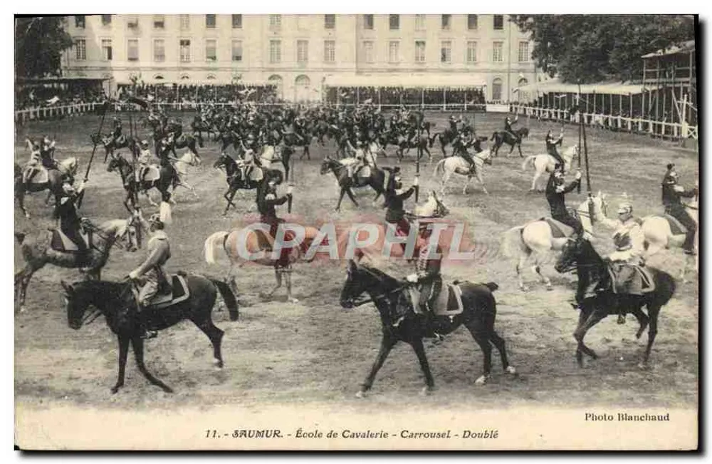 Saumur - Schule der Kavallerie - Karussell - Doppel — Photo Blanchaud - Vorderseite