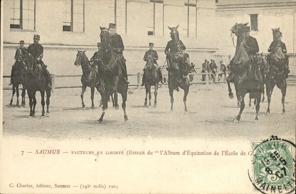 Saumur — Reiter in Freiheit — Auszug aus dem Reitbuch der Kavallerieschule (1903) - Vorderseite