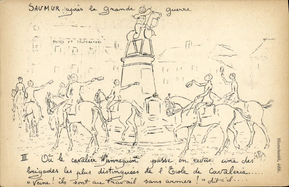 Saumur nach dem Großen Krieg — Kavallerie-Parade — Verlag Blancheland - Vorderseite