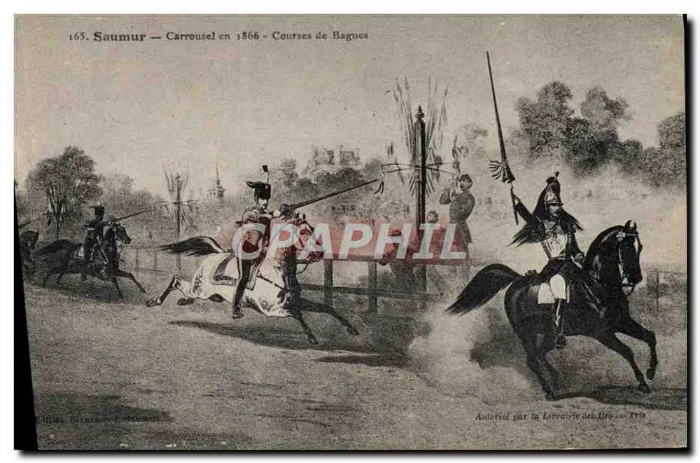 Saumur — Karussell im Jahr 1866 — Bagnes-Rennen - Vorderseite