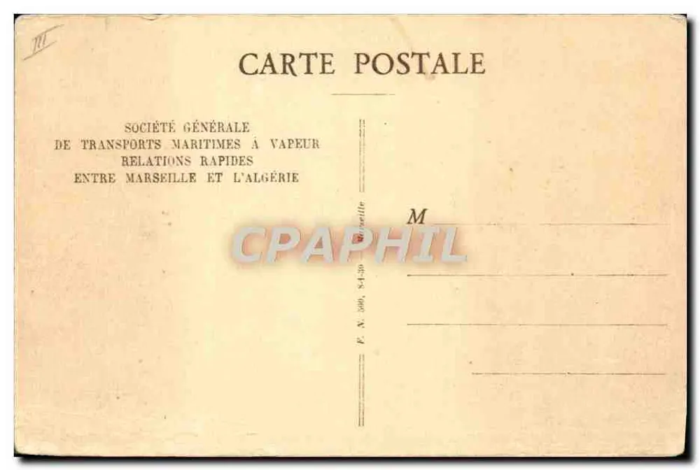 Dampfer "Sidi-Bel-Abbès" — S.G.T.M. — General Maritime Transport Steamship Company - Rückseite