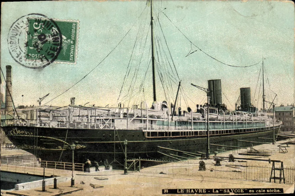 Le Havre — Die "Savoie" in der Werft — Aqua-Photo Paris - Vorderseite