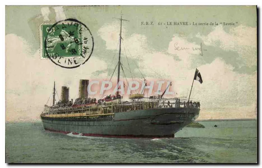 Le Havre — Die Abfahrt der "Savoie" — E.B.Z. 61 - Vorderseite