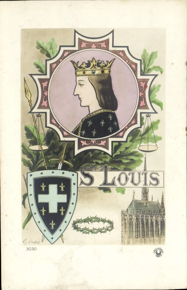 São Luís — retrato e símbolos — G. Dujpiz, n° 3030 - Frente
