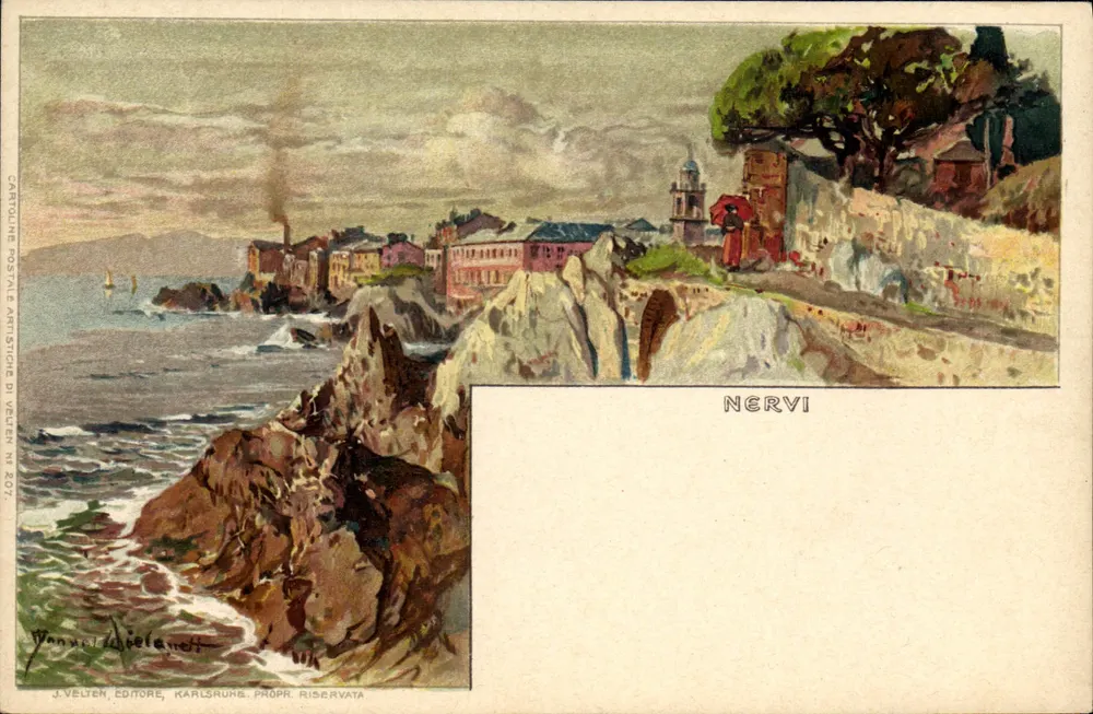 Nervi — vista costeira — J. Velten, Karlsruhe, n° 207 - Frente