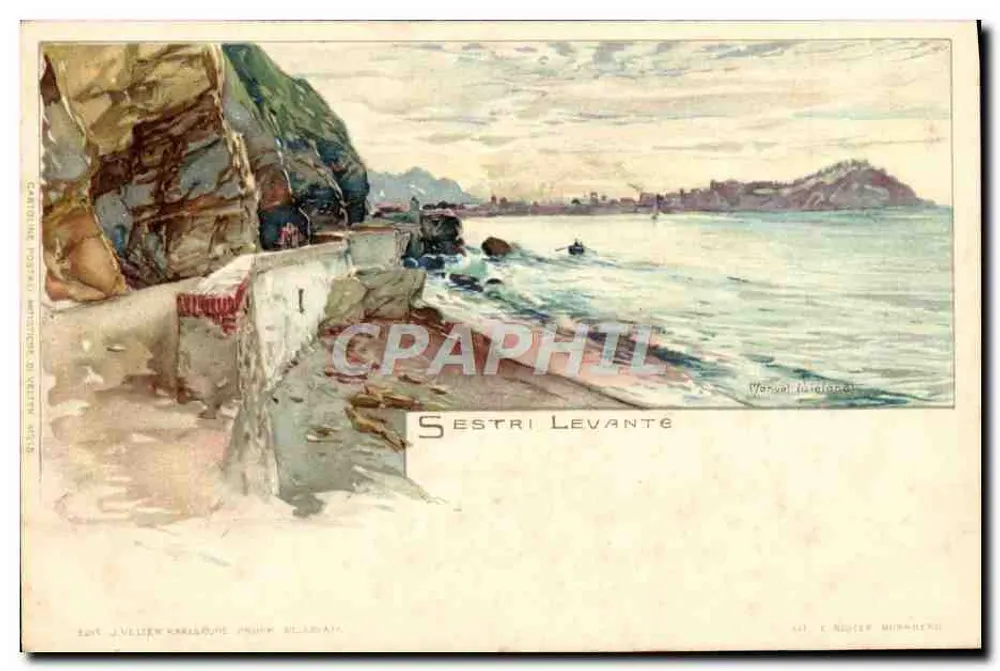 Sestri Levante — vista da costa — editor J. Veller & Cie, n° 112 - Frente