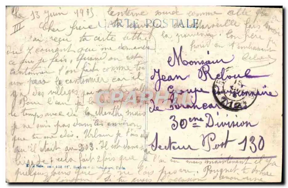 GERBEVILLER의 소녀 줄리 — 1914-15 — 출판사 EID - 뒷면