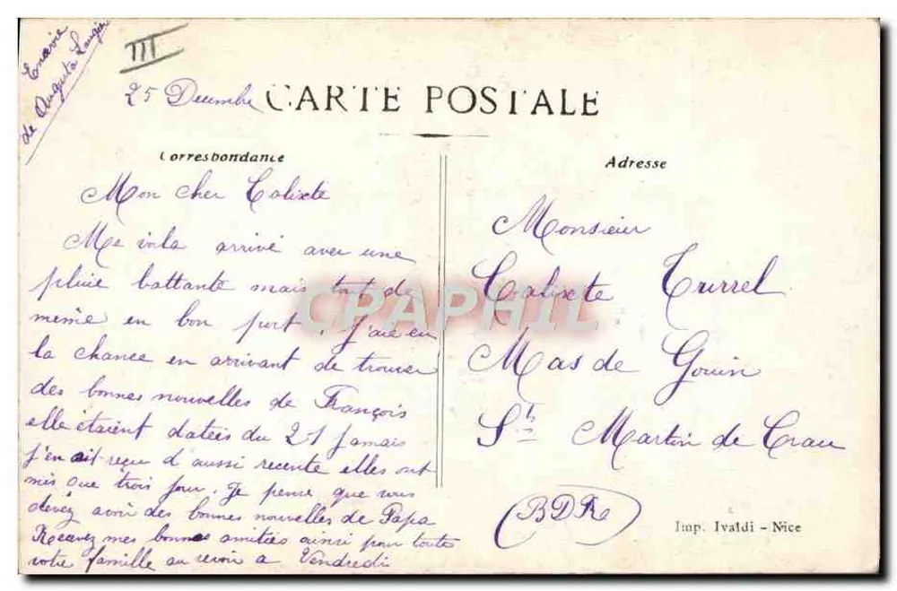 O Geral Castelnaud jura vingar seu pai morto pelos Alemães — Nice, editor Dominique Bellanger - Verso