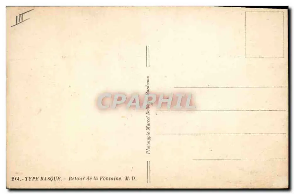 Frau mit Teekanne auf dem Kopf — Rückkehr der Quelle — Phototypie Marcel Delboue, Bordeaux - Rückseite