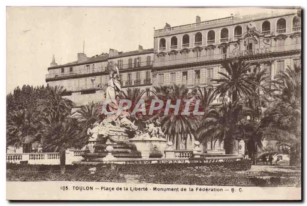 Toulon — Place de la Liberté — Monument de la Fédération — B. C. - Vorderseite