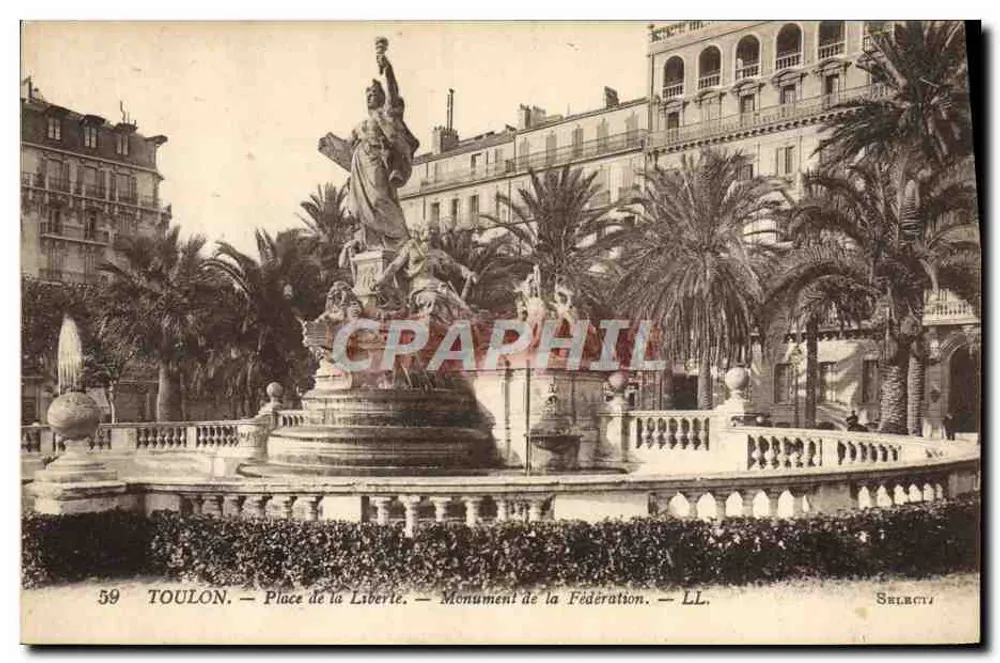 Toulon — Place de la Liberté — Monument de la Fédération — LL. — Selecti - Vorderseite