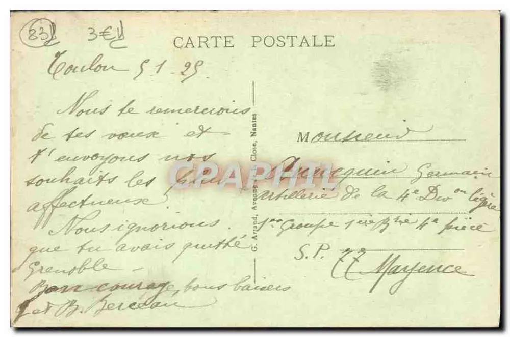 Toulon - Ansicht des Quais Cronstadt — C. Arnaud, Avene, Cloe, Nantes — n°2 - Rückseite