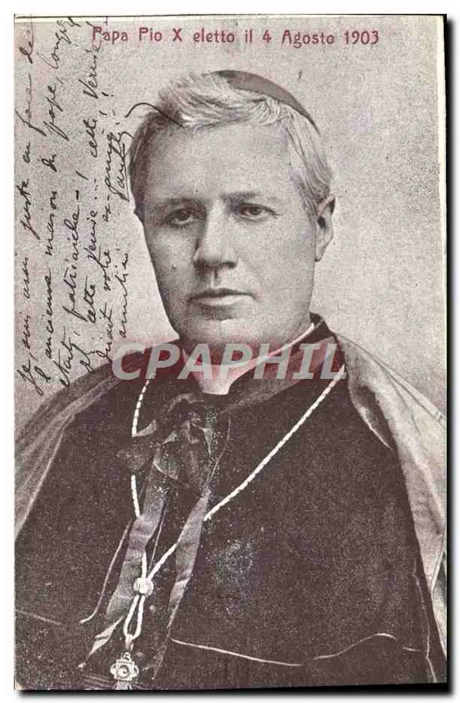 Papa Pio X eleito em 4 de agosto de 1903 — editor Ferrari-Venise, número de série não visível - Frente