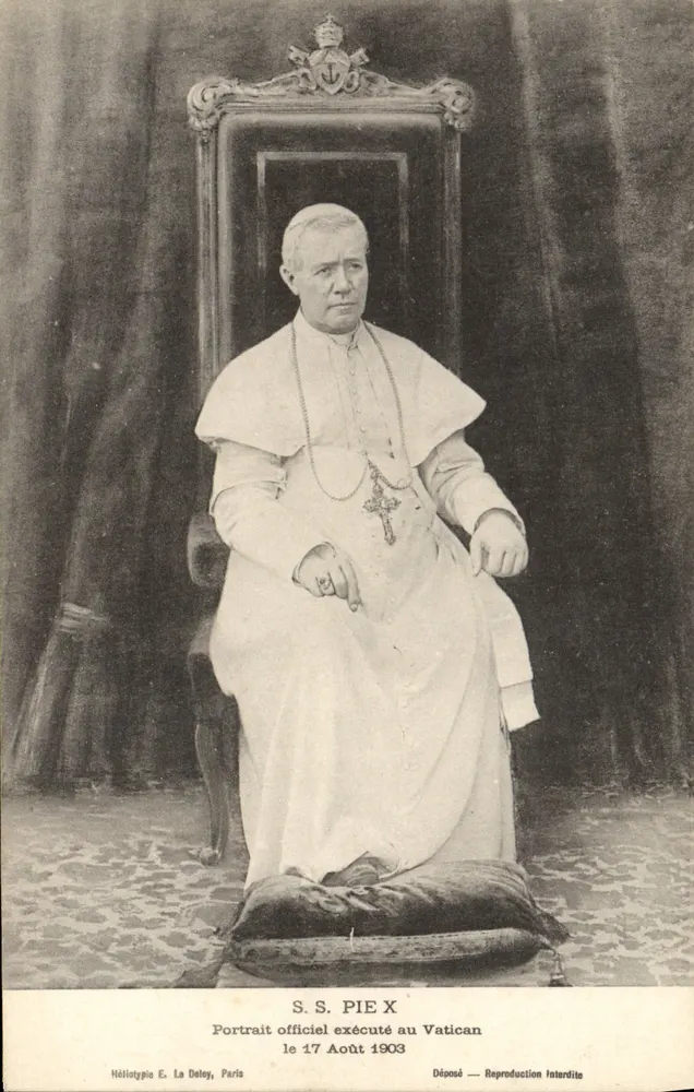 S.S. Pius X — Offizielles Portrait, erstellt im Vatikan — Heliotypie E. La Doleÿ, Paris - Vorderseite