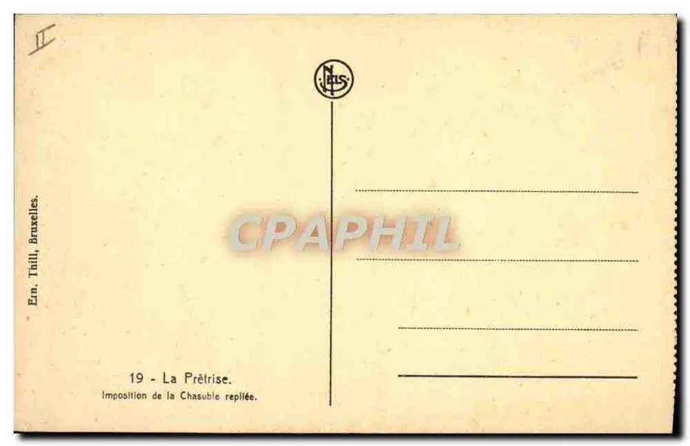 Imposição da Casula Dobrada — Enn. Thill, Bruxelas — n°19 - Verso