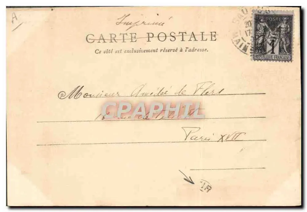 Saumur — Karussell (Wiederholung der Springreiter) — Papeterie P. Godet Saumur, n°43 - Rückseite