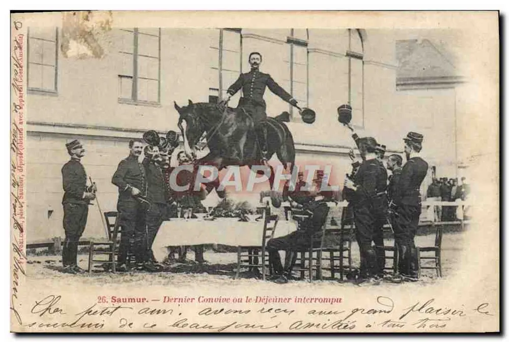 Saumur — Dernier Connuve ou le Déjeuner interrompu — éditeur : P. RACLOUX, Saumur, n°26 - Vorderseite