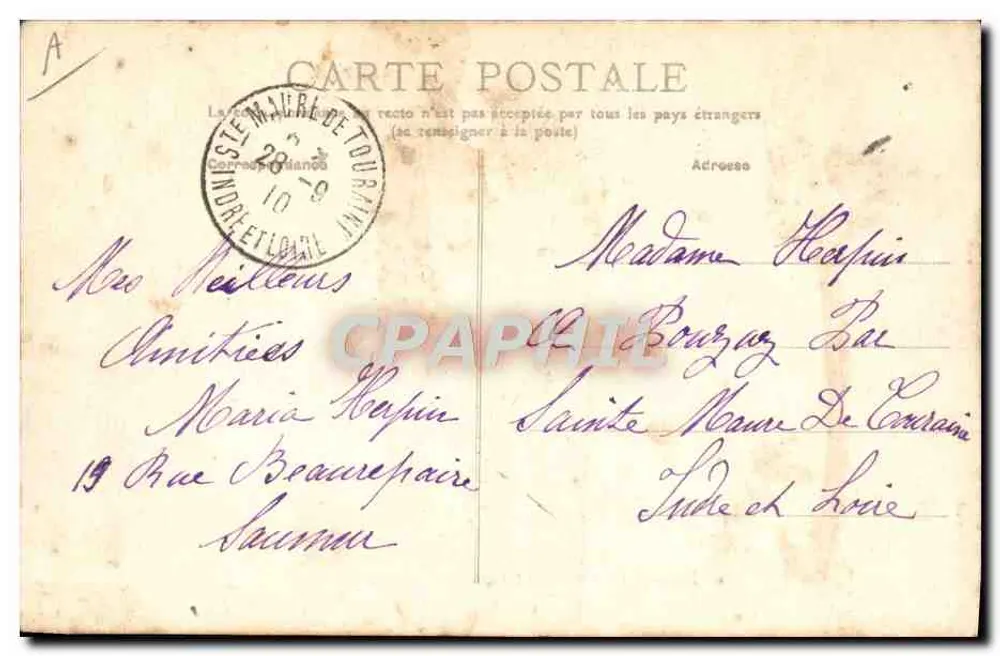 Saumur (M.-et-L.) — Carrossel Militar — Fr. Voelcker, fot. Saumur, depositado - Verso