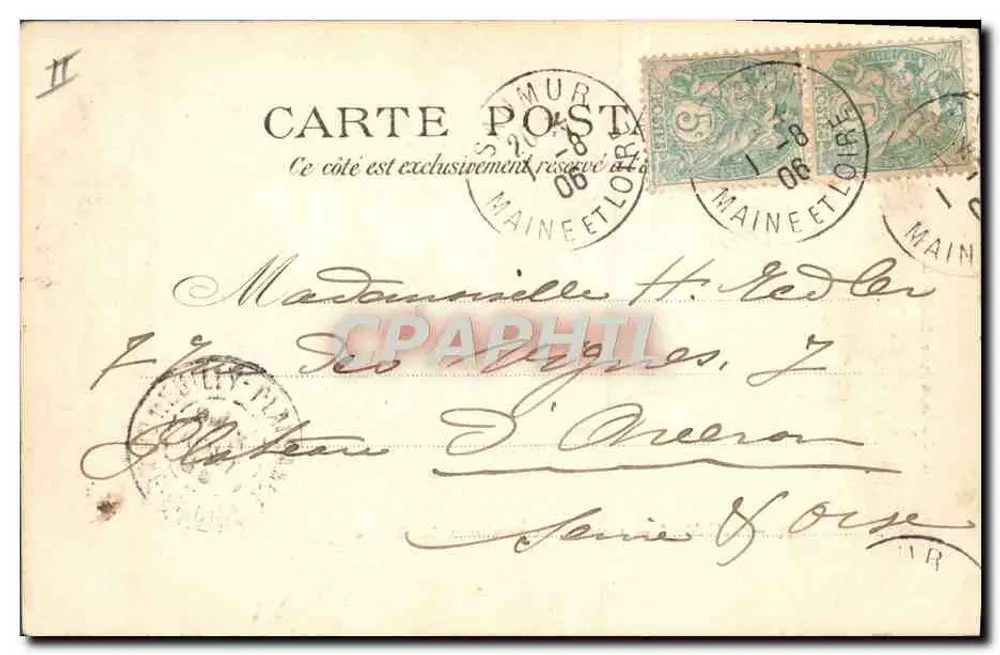 Springen über den Fluss in La Ronde — Saumur — C. Charier, Verlag, Nr. 34 - Rückseite