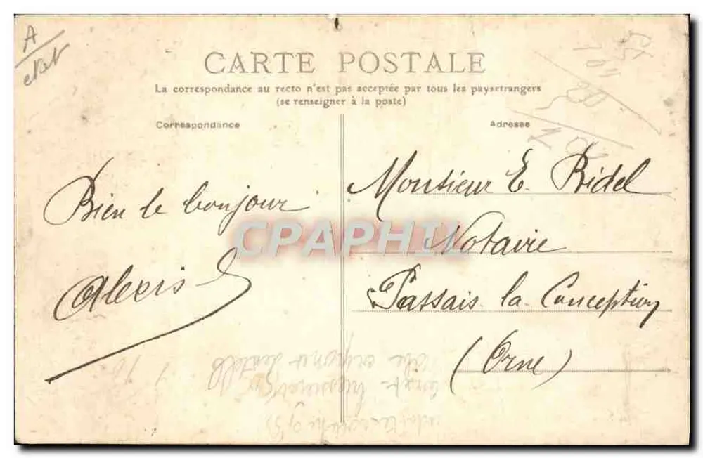 Sprung eines Reiters über den Breuil — Saumur (M.-et-L.) — Fr. Voelcker fot., Saumur, abgelegt - Rückseite