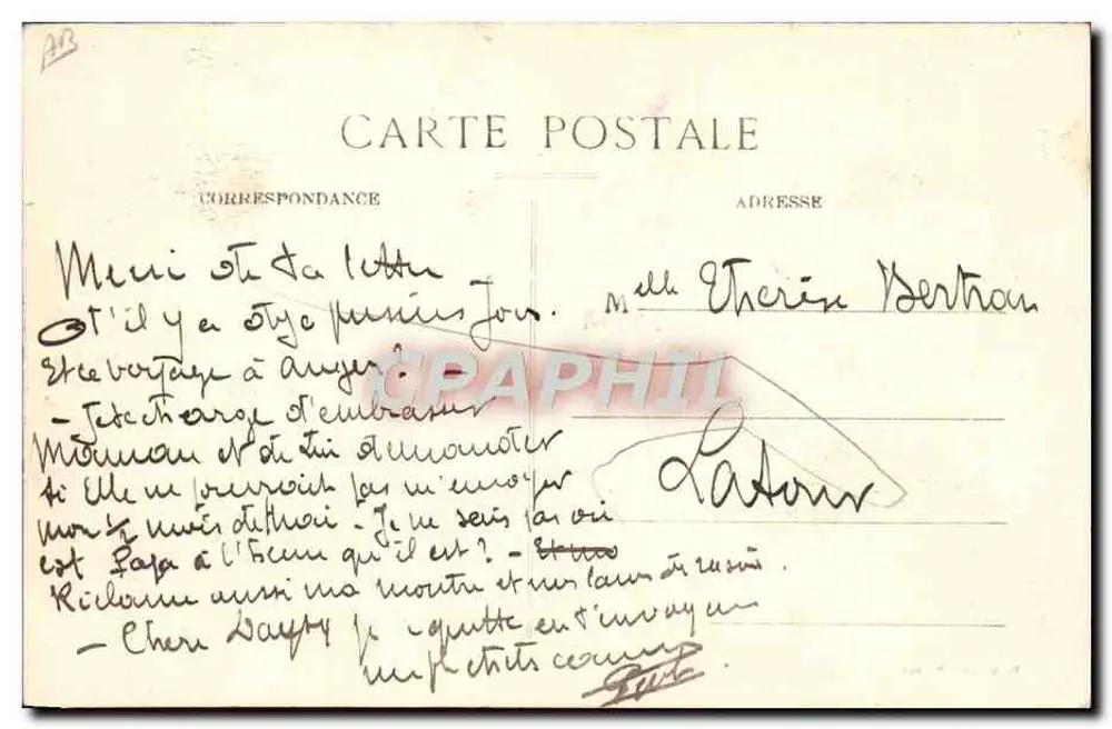 Blanchaud, Saumur — Caricatura de 'Le Bruil' ou 'La Revanche' — Blanchaud, Saumur - Verso