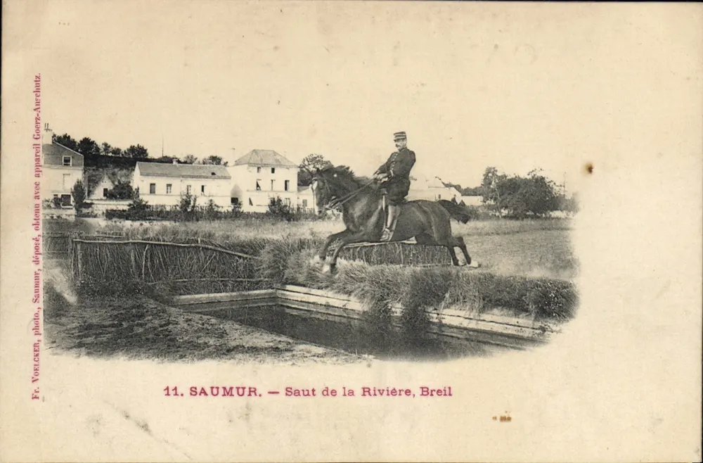 Saumur — Flussübersprung, Breil — Fr. Voetcken, Foto, abgegeben, Saumur, mit Kamera Goerz-Anschutz - Vorderseite
