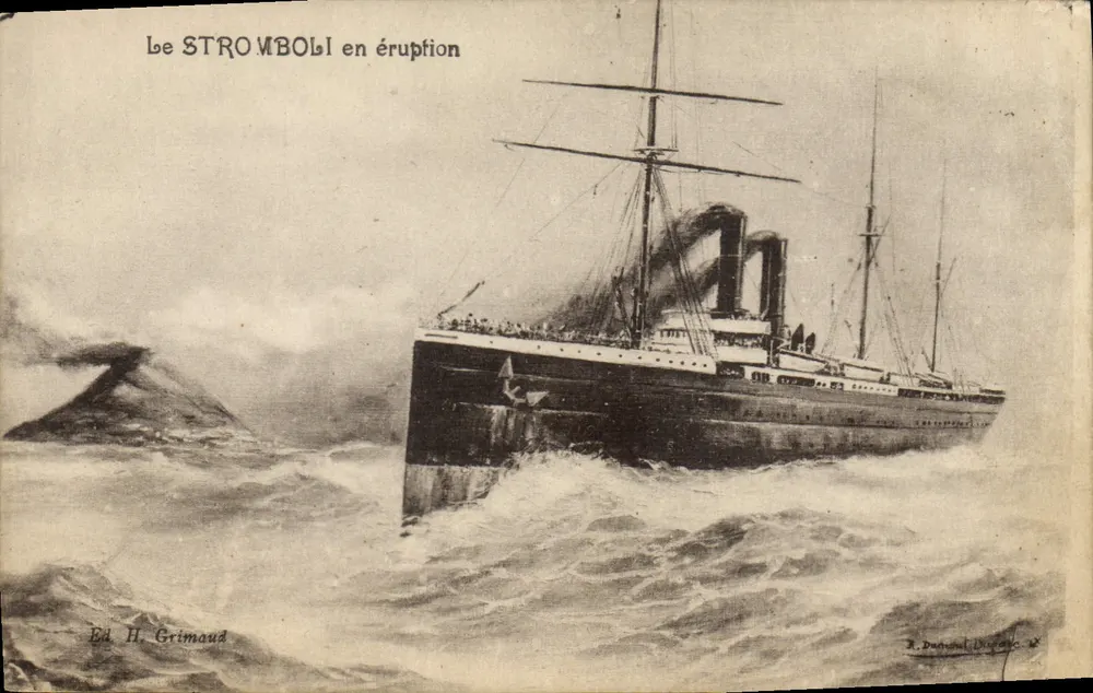 Der STROMBOLI in Eruption — Éd. H. Grimaud - Vorderseite